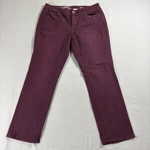 DKNY Soho Skinny Jean Womens 12P Purple Mid Rise Stretch Petite Denim Pants